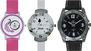 Frida Designer VOLGA Beautiful New Branded Type Watches Men and Women Combo657 VOLGA Band Analog Watch - For Couple