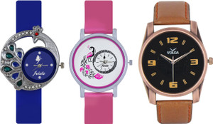 Frida Designer VOLGA Beautiful New Branded Type Watches Men and Women Combo423 VOLGA Band Analog Watch - For Couple
