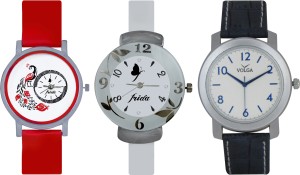 Frida Designer VOLGA Beautiful New Branded Type Watches Men and Women Combo745 VOLGA Band Analog Watch  - For Couple