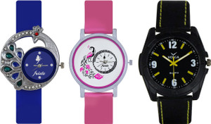 Frida Designer VOLGA Beautiful New Branded Type Watches Men and Women Combo418 VOLGA Band Analog Watch - For Couple