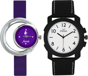 Frida Designer VOLGA Beautiful New Branded Type Watches Men and Women Combo118 VOLGA Band Analog Watch - For Couple