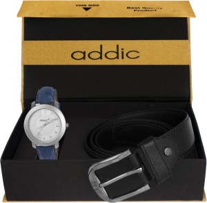 Addic Combo of Heroic Belt and Analog Watch  - For Men
