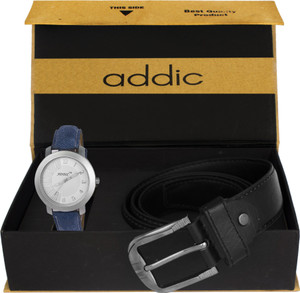 Addic Combo of Heroic Belt and Analog Watch - For Men