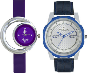 Volga Designer FVOLGA Beautiful New Branded Type Watches Men and Women Combo57 VOLGA Band Analog Watch - For Couple