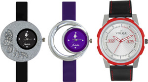 Volga Designer FVOLGA Beautiful New Branded Type Watches Men and Women Combo98 VOLGA Band Analog Watch - For Couple