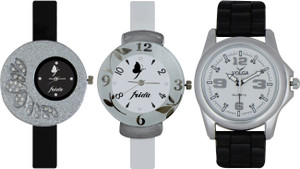 Frida Designer VOLGA Beautiful New Branded Type Watches Men and Women Combo371 VOLGA Band Analog Watch - For Couple