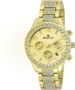 Swisstyle Gold-SS-LR251-GLD-GLD Analog Watch  - For Girls