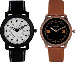 Volga Branded Leather Quality Designer Dial Diwali Special Combo293 Designer Sport Looks WaterProof Mens Watch Analog Watch - For Men