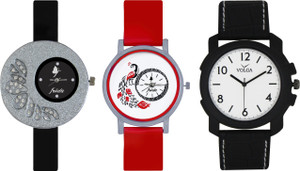 Frida Designer VOLGA Beautiful New Branded Type Watches Men and Women Combo340 VOLGA Band Analog Watch - For Couple