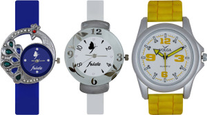 Frida Designer VOLGA Beautiful New Branded Type Watches Men and Women Combo522 VOLGA Band Analog Watch - For Couple