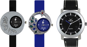 Volga Designer FVOLGA Beautiful New Branded Type Watches Men and Women Combo79 VOLGA Band Analog Watch - For Couple