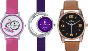 Frida Designer VOLGA Beautiful New Branded Type Watches Men and Women Combo571 VOLGA Band Analog Watch - For Couple
