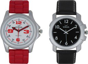 Volga Branded Leather Quality Designer Dial Diwali Special Combo97 Designer Sport Looks WaterProof Mens Watch Analog Watch - For Men