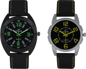 Volga Branded Leather Quality Designer Dial Diwali Special Combo348 Designer Sport Looks WaterProof Mens Watch Analog Watch - For Men
