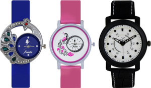 Frida Designer VOLGA Beautiful New Branded Type Watches Men and Women Combo417 VOLGA Band Analog Watch - For Couple