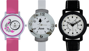 Frida Designer VOLGA Beautiful New Branded Type Watches Men and Women Combo639 VOLGA Band Analog Watch - For Couple