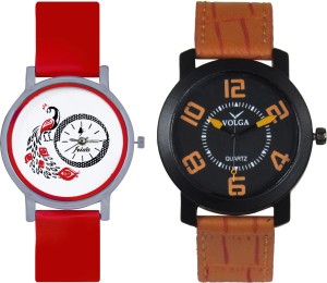 Frida Designer VOLGA Beautiful New Branded Type Watches Men and Women Combo162 VOLGA Band Analog Watch  - For Couple