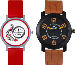 Frida Designer VOLGA Beautiful New Branded Type Watches Men and Women Combo162 VOLGA Band Analog Watch - For Couple