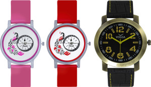 Frida Designer VOLGA New Branded Type Watches Men and Women Combo619 VOLGA Frida Couple Analog Watch - For Couple