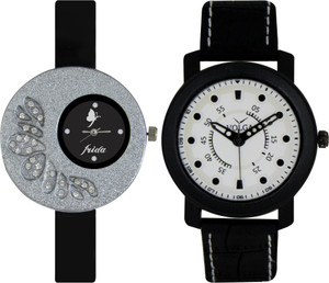 Frida Designer VOLGA Beautiful New Branded Type Watches Men and Women Combo10 VOLGA Band Analog Watch - For Couple