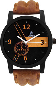 Oxhox 5000 Black And Brown Analog Watch - For Men & Women