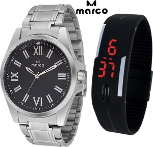 Marco ELITE 203 blk-ch - led combo Analog Watch  - For Men