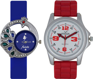Frida Designer VOLGA Beautiful New Branded Type Watches Men and Women Combo40 VOLGA Band Analog Watch - For Couple