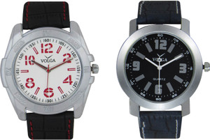 Volga Branded Leather Quality Designer Dial Diwali Special Combo562 Designer Sport Looks WaterProof Mens Watch Analog Watch - For Men