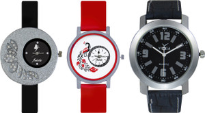 Frida Designer VOLGA Beautiful New Branded Type Watches Men and Women Combo354 VOLGA Band Analog Watch - For Couple