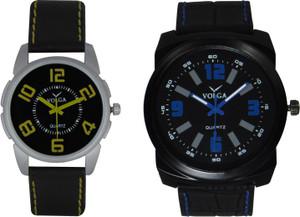 Volga Branded Leather Quality Designer Dial Diwali Special Combo502 Designer Sport Looks WaterProof Mens Watch Analog Watch - For Men