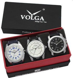 Volga VLW05-24-35-40 Mens Leather Belt Combo With Designer Stylish Branded Trendy box Analog Watch - For Men
