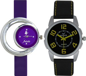 Frida Designer VOLGA Beautiful New Branded Type Watches Men and Women Combo130 VOLGA Band Analog Watch - For Couple