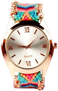 Spinoza beautiful fancy febric multicolor belt Analog Watch - For Girls