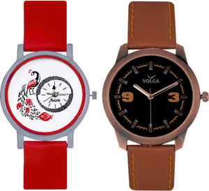 Frida Designer VOLGA Beautiful New Branded Type Watches Men and Women Combo163 VOLGA Band Analog Watch - For Couple