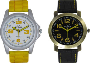 Volga Branded Leather Quality Designer Dial Diwali Special Combo128 Designer Sport Looks WaterProof Mens Watch Analog Watch - For Men