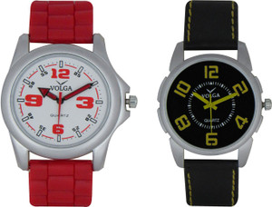 Volga Branded Leather Quality Designer Dial Diwali Special Combo87 Designer Sport Looks WaterProof Mens Watch Analog Watch - For Men