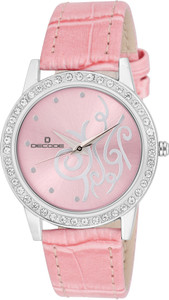 Decode Ladies Crystal Studded ST-501 Pink Pink Analog Watch - For Women