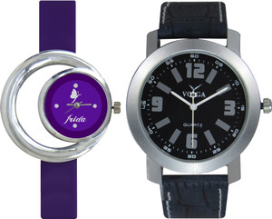 Frida Designer VOLGA Beautiful New Branded Type Watches Men and Women Combo135 VOLGA Band Analog Watch - For Couple