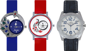 Frida Designer VOLGA Beautiful New Branded Type Watches Men and Women Combo499 VOLGA Band Analog Watch - For Couple