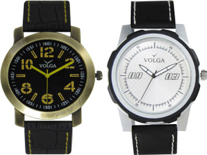 Volga Branded Leather Quality Designer Dial Diwali Special Combo618 Designer Sport Looks WaterProof Mens Watch Analog Watch - For Men
