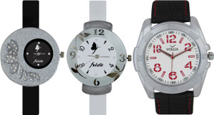 Frida Designer VOLGA Beautiful New Branded Type Watches Men and Women Combo393 VOLGA Band Analog Watch - For Couple