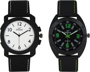 Volga Branded Leather Quality Designer Dial Diwali Special Combo206 Designer Sport Looks WaterProof Mens Watch Analog Watch - For Men
