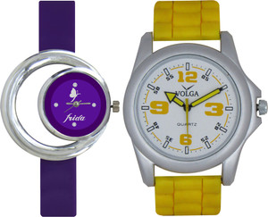 Frida Designer VOLGA Beautiful New Branded Type Watches Men and Women Combo115 VOLGA Band Analog Watch - For Couple