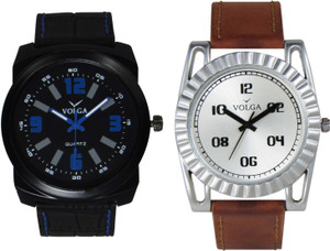 Volga Branded Leather Quality Designer Dial Diwali Special Combo604 Designer Sport Looks WaterProof Mens Watch Analog Watch - For Men