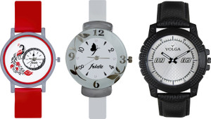 Volga Designer FVOLGA Beautiful New Branded Type Watches Men and Women Combo190 VOLGA Band Analog Watch - For Couple