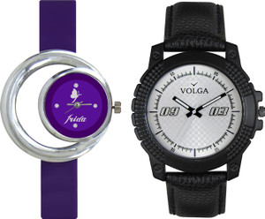 Volga Designer FVOLGA Beautiful New Branded Type Watches Men and Women Combo54 VOLGA Band Analog Watch - For Couple