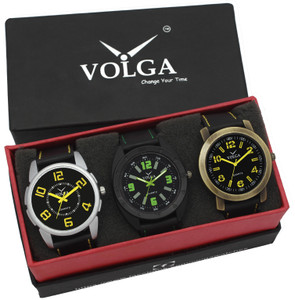Volga VLW05-18-25-33 Mens Leather Belt Combo With Designer Stylish Branded Trendy box Analog Watch - For Men