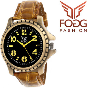 FOGG 1036-BK-GL Stylish Pattern Corporate Imperial Analog Watch - For Men