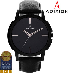 Adixion 9502NL01 New Black Strep watch with Genuine Leather Strep Analog Watch - For Men & Women