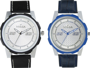 Volga Branded Leather Quality Designer Dial Diwali Special Combo661 Designer Sport Looks WaterProof Mens Watch Analog Watch - For Men